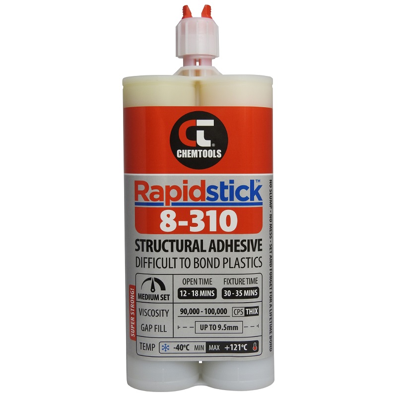 Rapidstick 8-310 Structural Adhesive (Difficult To Bond Plastics) (8-310-400 - 400ml 1:1 Dual Cartridge)