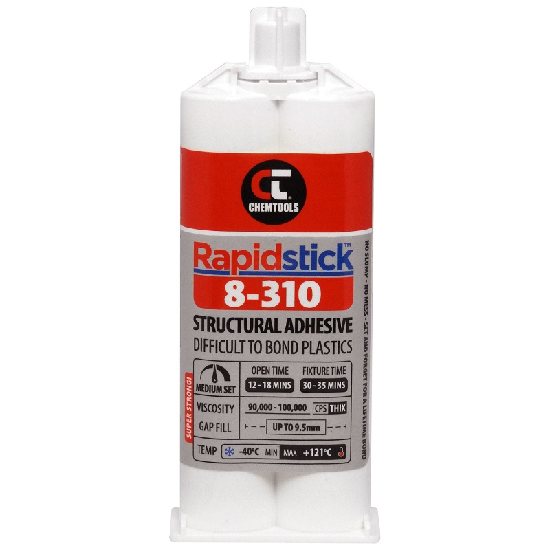 Rapidstick 8-310 Structural Adhesive (Difficult To Bond Plastics) (8-310-50 - 50ml 1:1 Dual Cartridge)