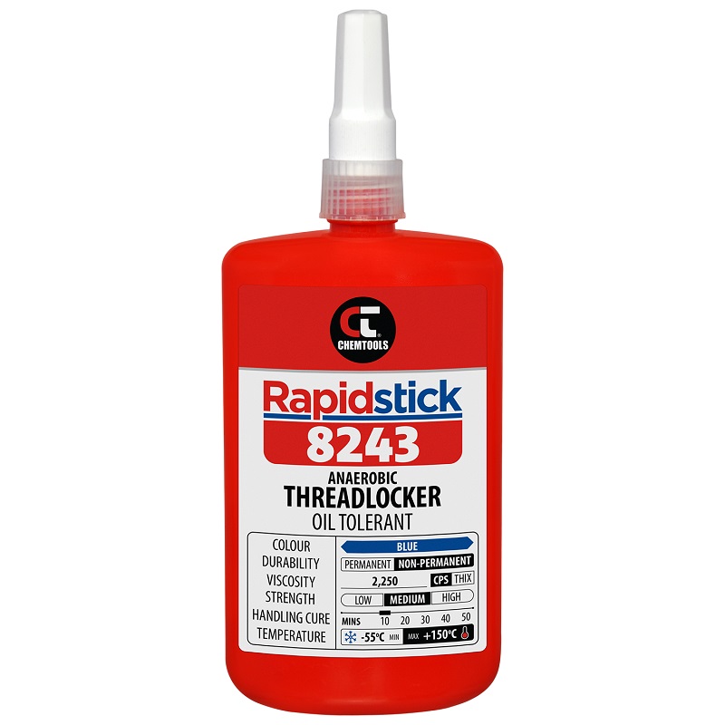 Rapidstick 8243 Threadlocker (Oil Tolerant, Blue) (8243-250 - 250ml Bottle)