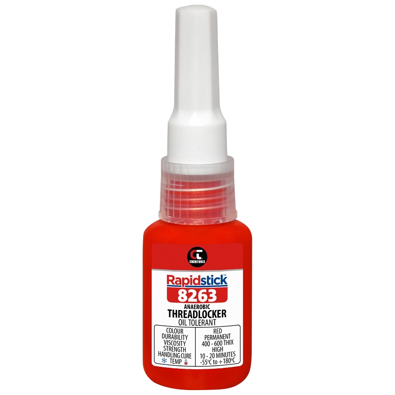 Rapidstick 8263 Threadlocker (Oil Tolerant, Red) (8263-10 - 10ml Bottle)