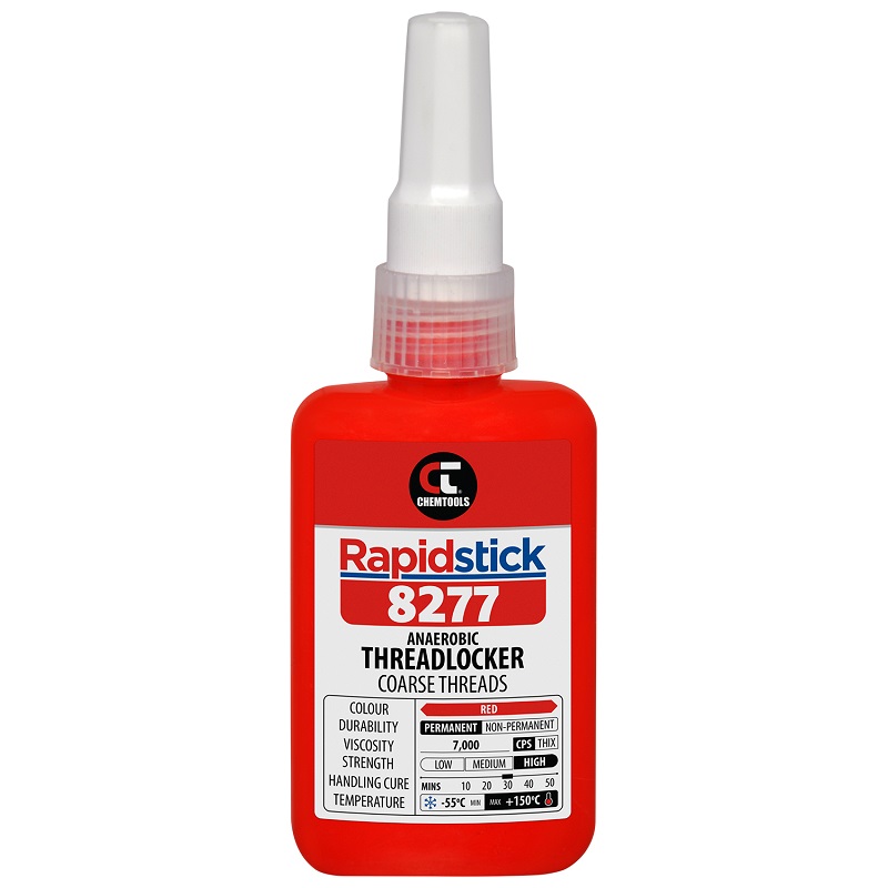 Rapidstick 8277 Threadlocker (Coarse Threads, Red) (8277-50 - 50ml Bottle)