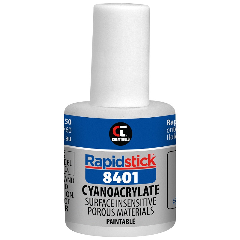 Rapidstick 8401 Cyanoacrylate Adhesive (Surface Insensitive, Porous Materials) (8401-10 - 10g Brush Bottle)