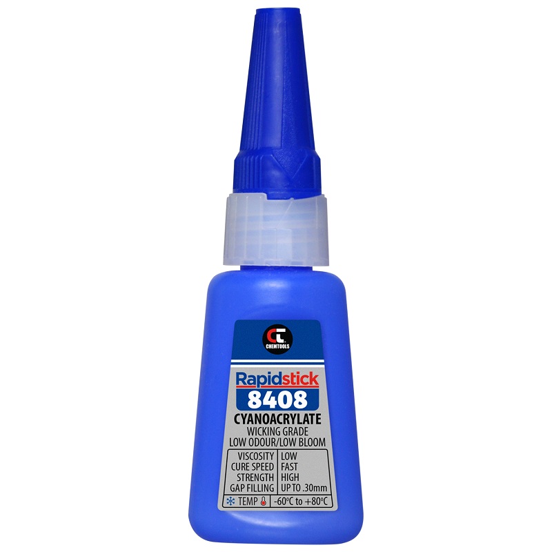 Rapidstick 8408 Cyanoacrylate Adhesive (Wicking Grade, Low Odour/Low Bloom) (8408-20 - 25ml Bottle)