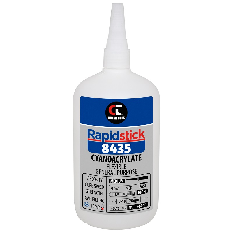 Rapidstick 8435 Cyanoacrylate Adhesive (Flexible, General Purpose) (8435-500 - 500g Bottle)