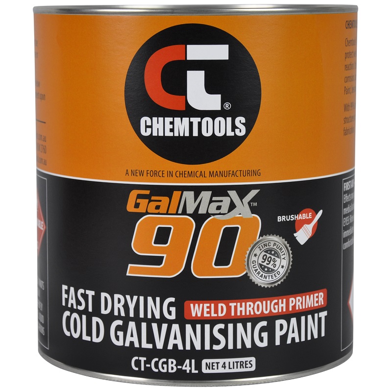 GalMax 90 Cold Galvanising Paint & Weld Through Primer (CT-CGB-4L - 4 Litres Brushable)