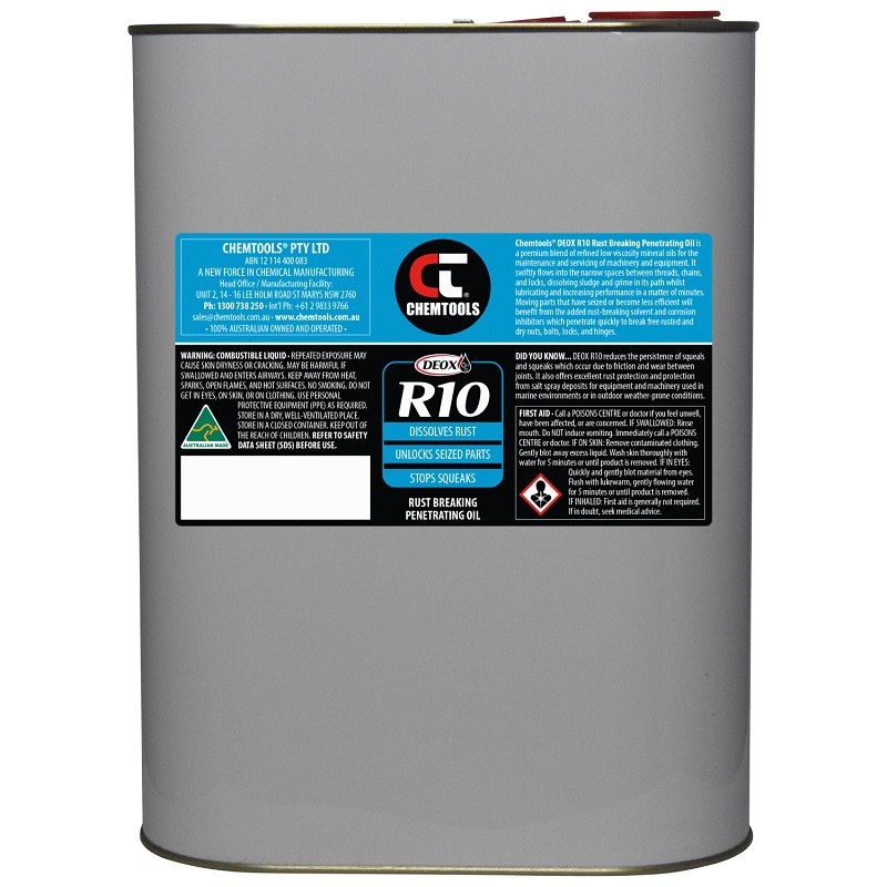 DEOX R10 Rust Breaking Penetrating Oil (CT-R10-5L - 5 Litre)