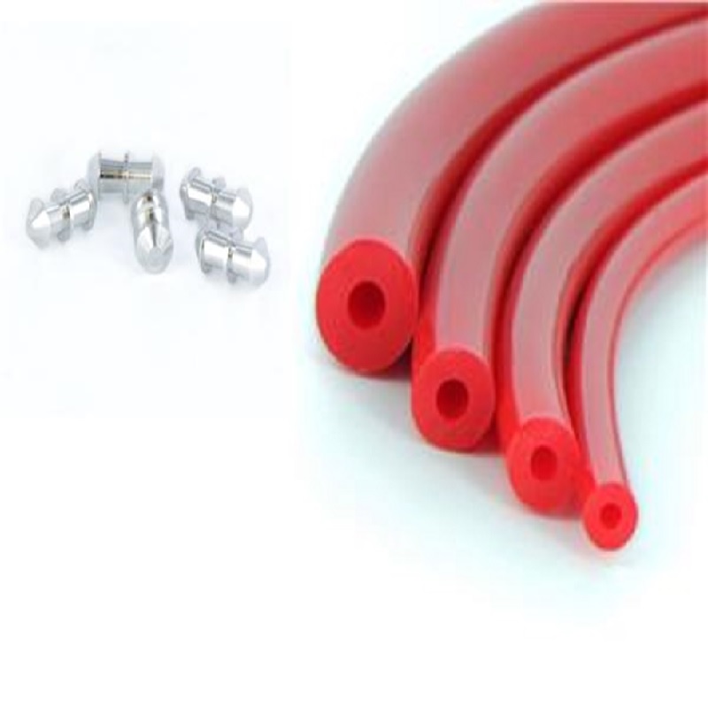 Red Hollow Round Belting and Connectors (PC-6QC - 6mm)