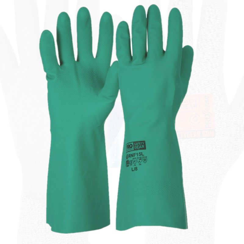 Green Nitrile Chemical Gloves (RNF15S - )
