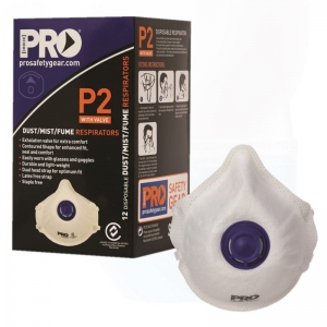 P2 Dust Masks With Valve - 12 Pack